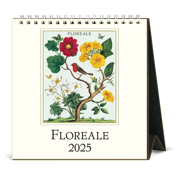 Cavallini & Co. Floreale 2025 Easel Desk Calendar, 6.5"x6.5" - Picture 1 of 5